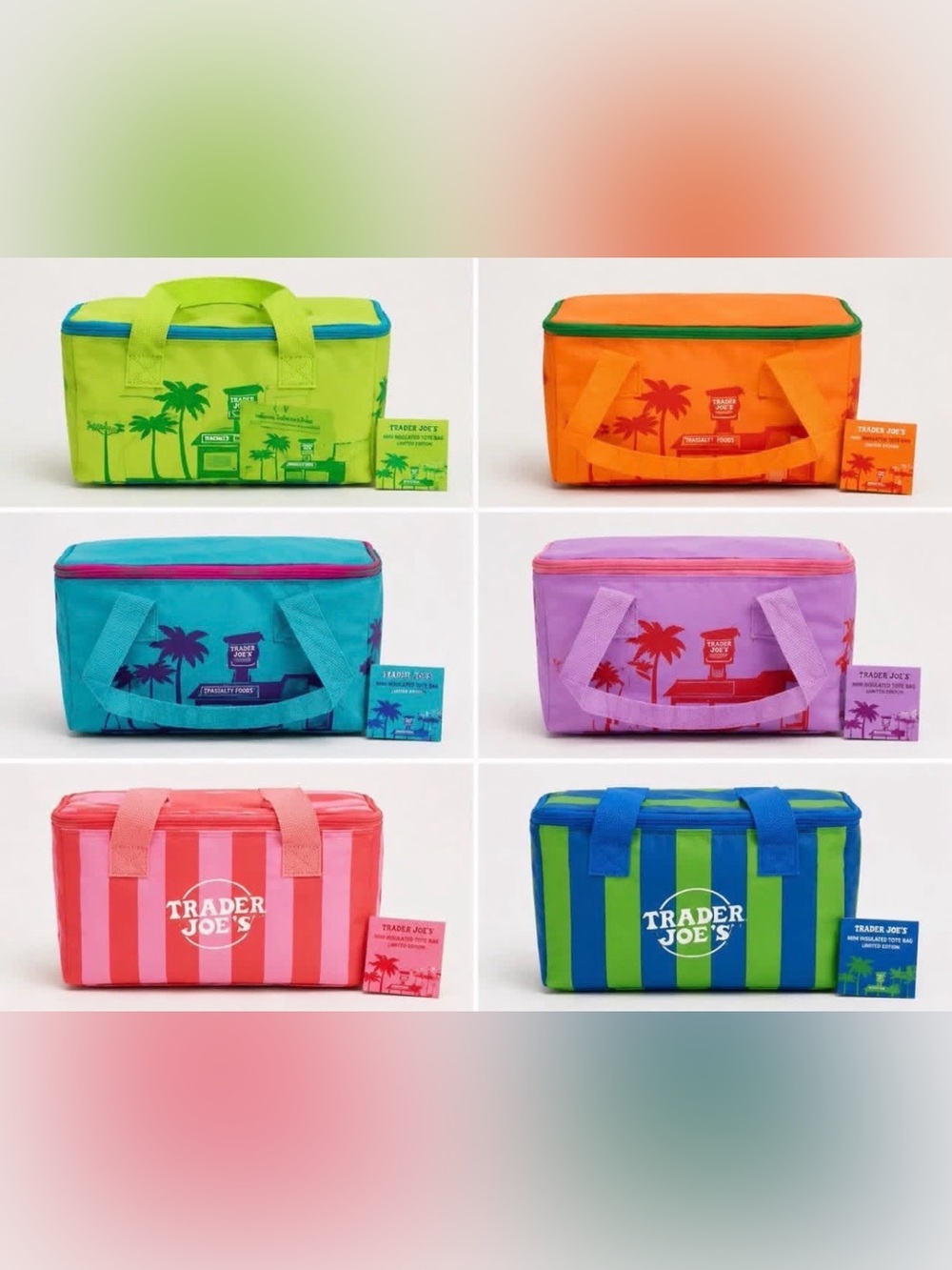 Trader Joe’s 2026! New Mini Insulated Bags Summer 6 Fun Colors - Picture 2 of 16